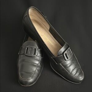 Salvatore Ferragamo Black Leather Loafers